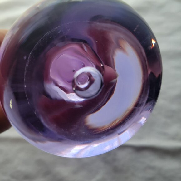 Handblown Czech Bohemian Neodymiim Alexandrite Purple Glass Vase Elegant  9" - Picture 6 of 8